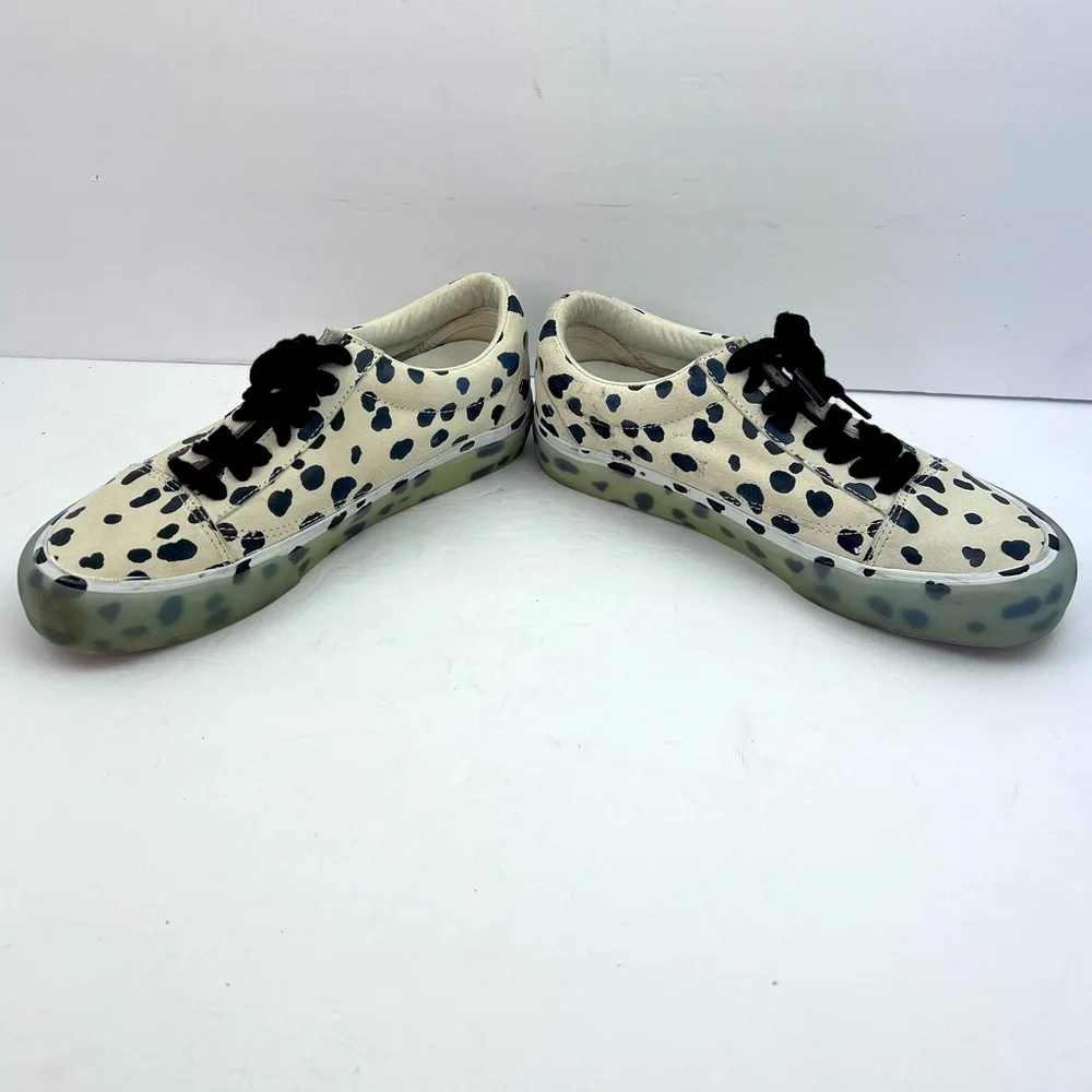 VANS OLD SKOOL NS VLT LX DALMATION, UPPER LEATHER, CRAM & BLACK, M 7.5, W 8.5